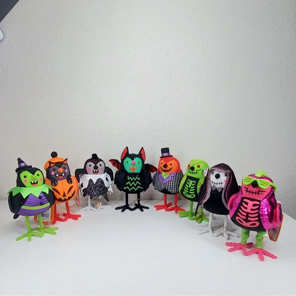 2024 Full Set Of 8 Target Hyde & EEK! Featherly Friends Halloween Fabric Birds